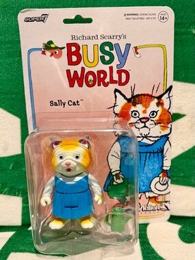 Super7 ReAction Richard Scarry's Busy World Sally Cat Action Figure BRAND NEW
